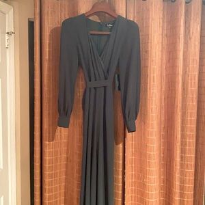 NWT Lulu’s Hunter green jumpsuit long sleeve sheer size M